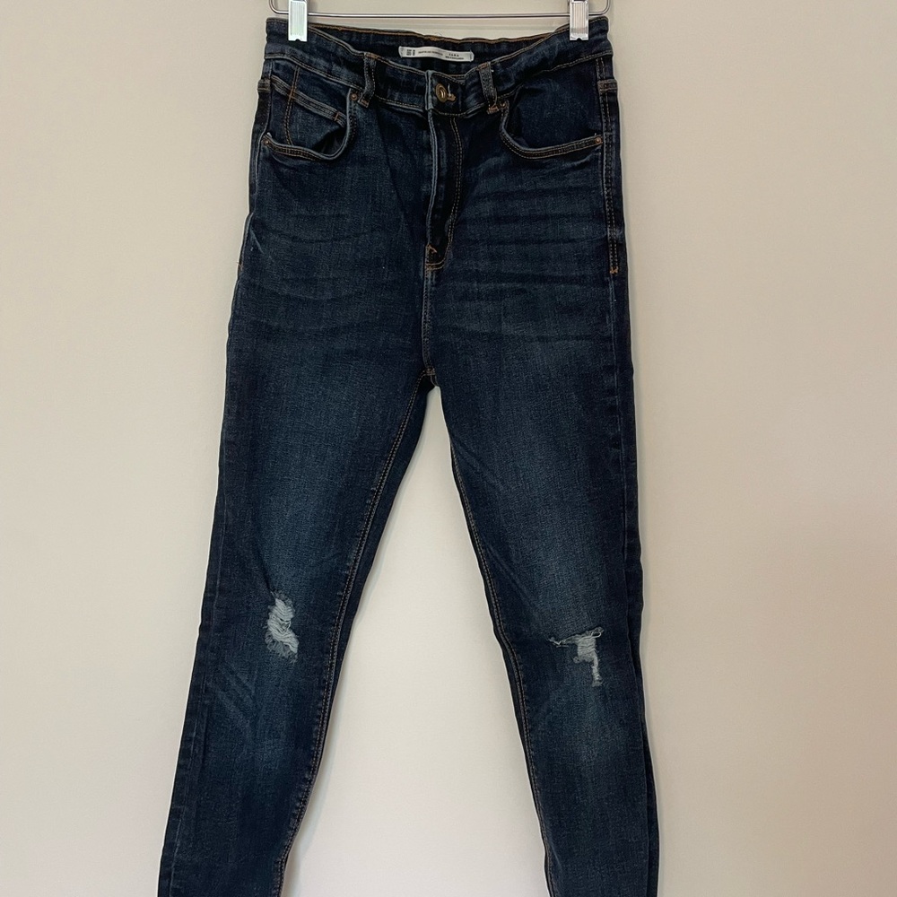 Zara dark blue high waisted jeans